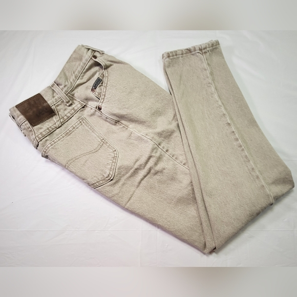 LEE Jeans Tan Denim Women's Size 10 Riveted Straight Leg Vintage Mom Jeans - Picture 1 of 5